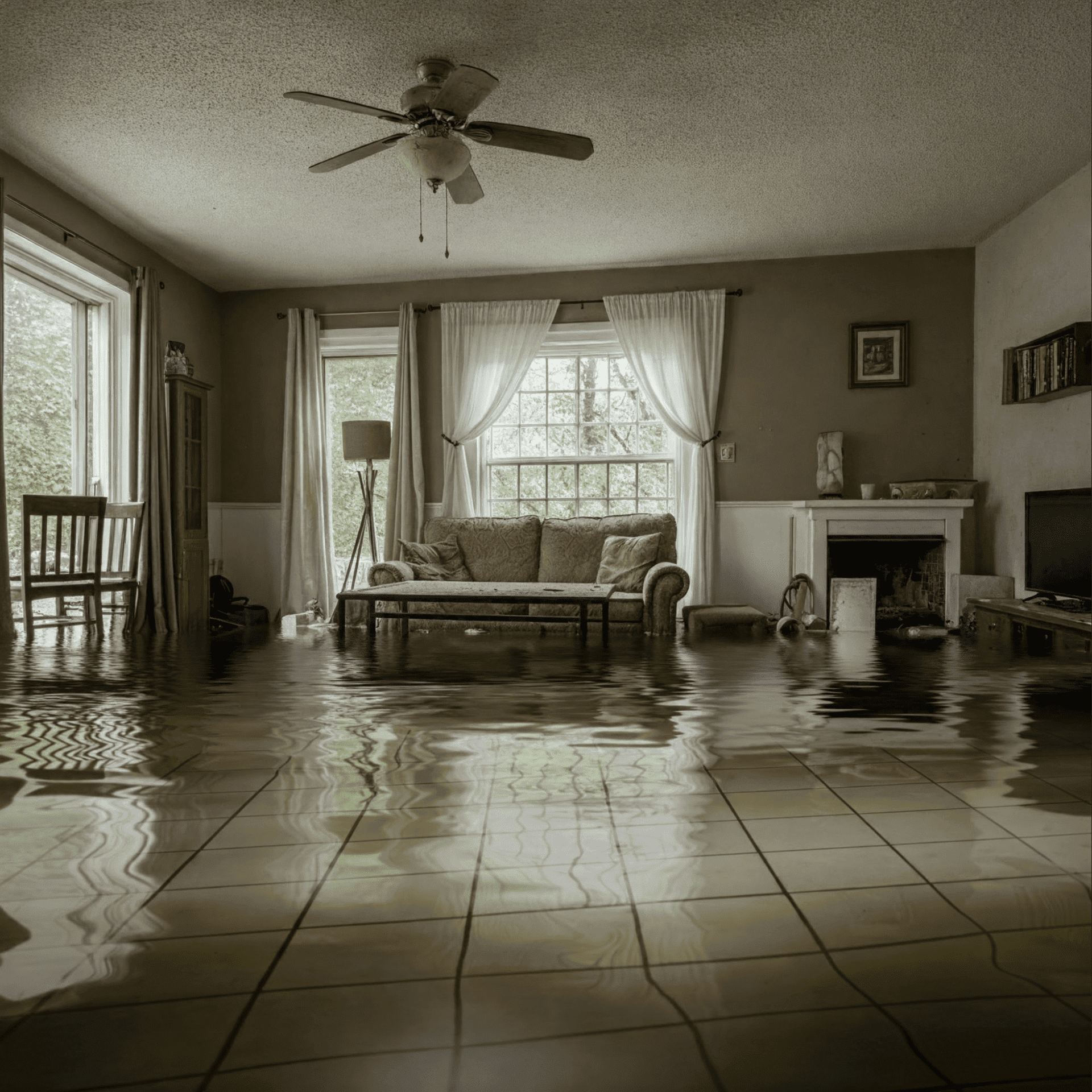 Hurricane Helene flooded house in Sarasota, FL